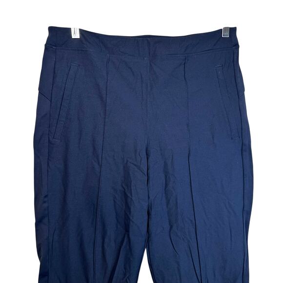 Athleta Headlands Hybrid Pants 467186 Front Seam Pull On Navy Blue Size 12 Tall - Picture 3 of 11